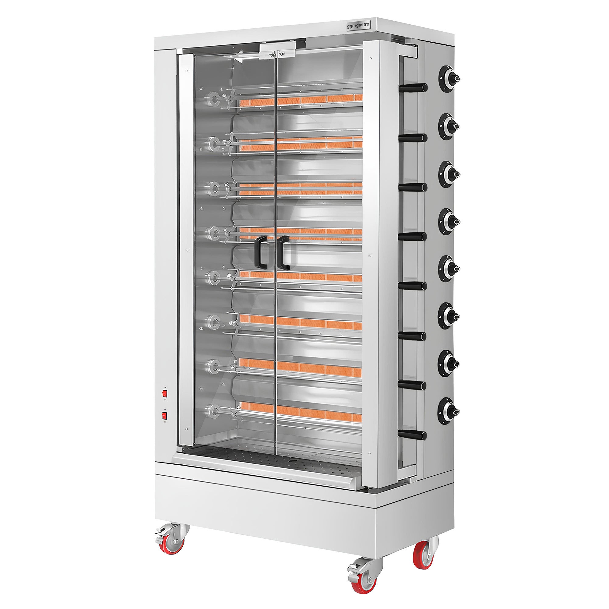 Gasgrill til kyllinger ECO - 51,73 kW - med 8 spyd til 48 kyllinger