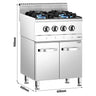 Gaskogebord - 4 Brænder - 12 kW - inkl. underskab