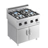 Gaskogebord 4 Brænder (14 kW) med pilot flamme - inkl. understel med 2 døre