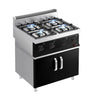Gaskogebord 6 Brænder (33,5 kW) med pilot flamme - inkl. understel med 2 døre