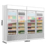 (2 stk.) Flaskekøleskab - 2400 Liter - rammeløst design - med 4 glasdøre & reklamedisplay