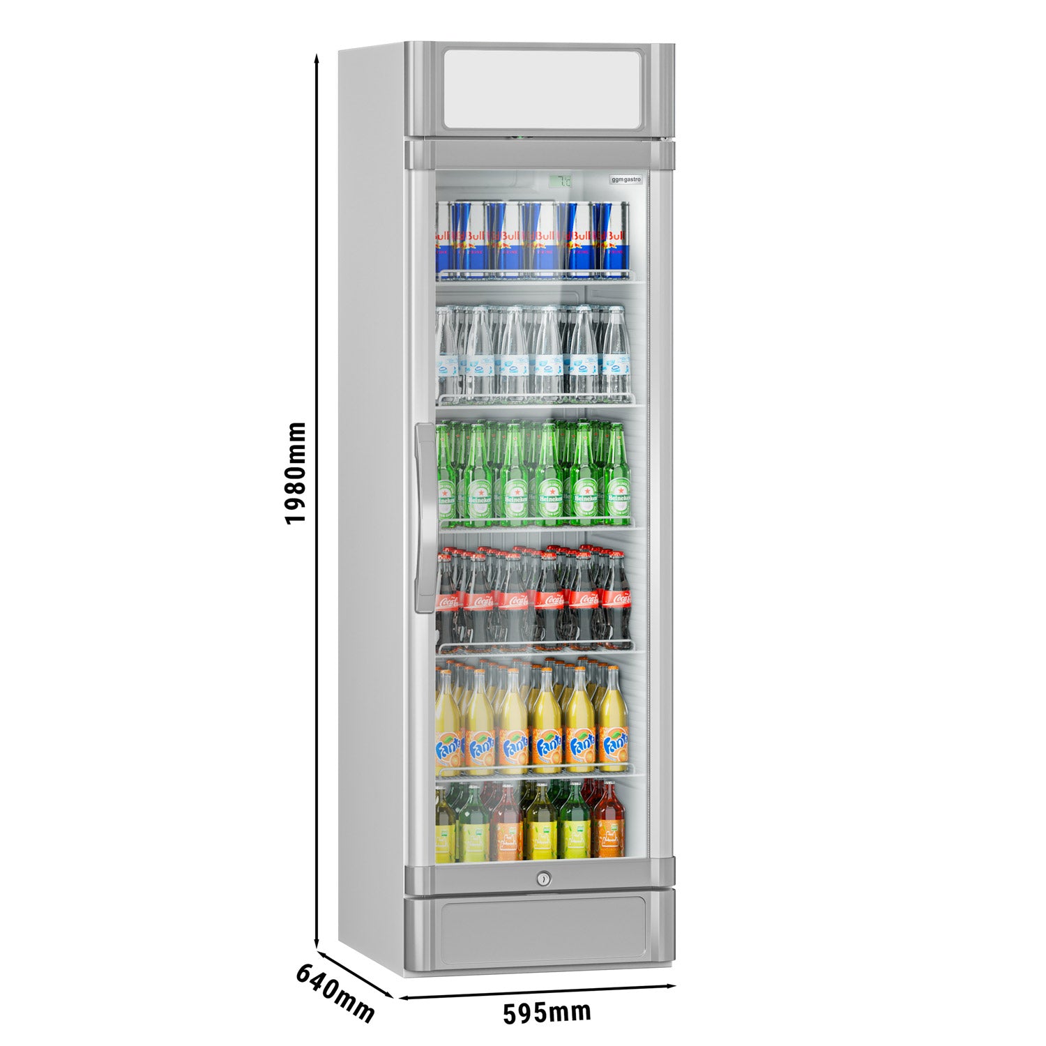 Flaskekøleskab - 347 liter - Hvid / Grå