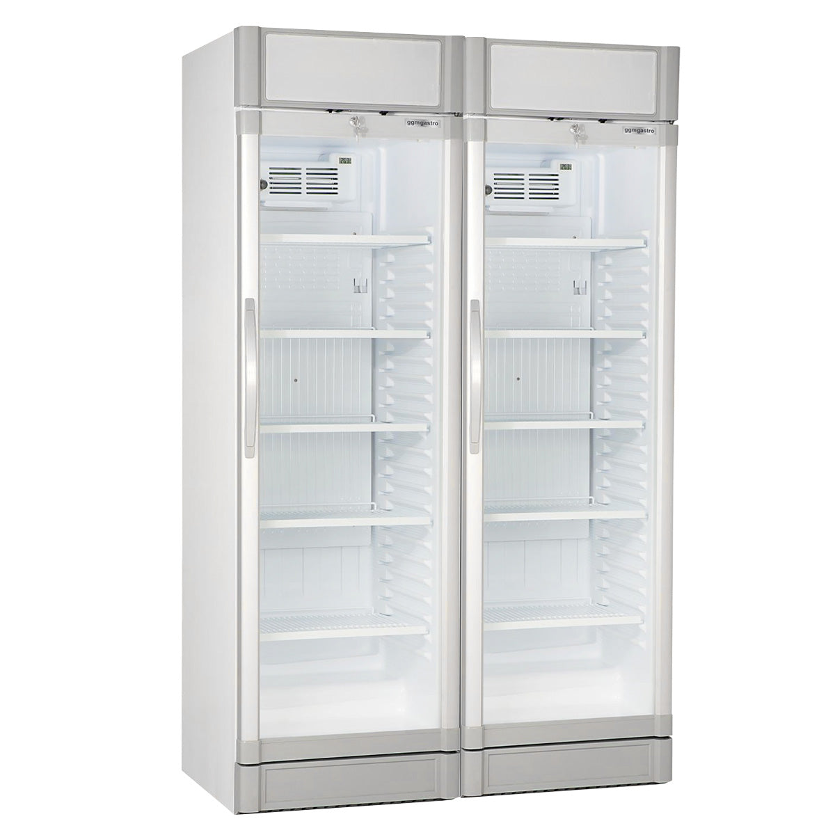 (2 stk) Flaskekøleskab - 690 liter (Total) - Hvid/Grå