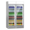 (2 stk.) Flaskekøleskab - 690 Liter - rammeløst design - med 2 glasdøre & reklamedisplay
