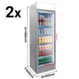 (2 stk) Flaskekøleskab - 690 liter (Total) - Grå