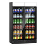 (2 stk.) Flaskekøleskab - 690 Liter - rammeløst design - med 2 glasdøre & reklamedisplay
