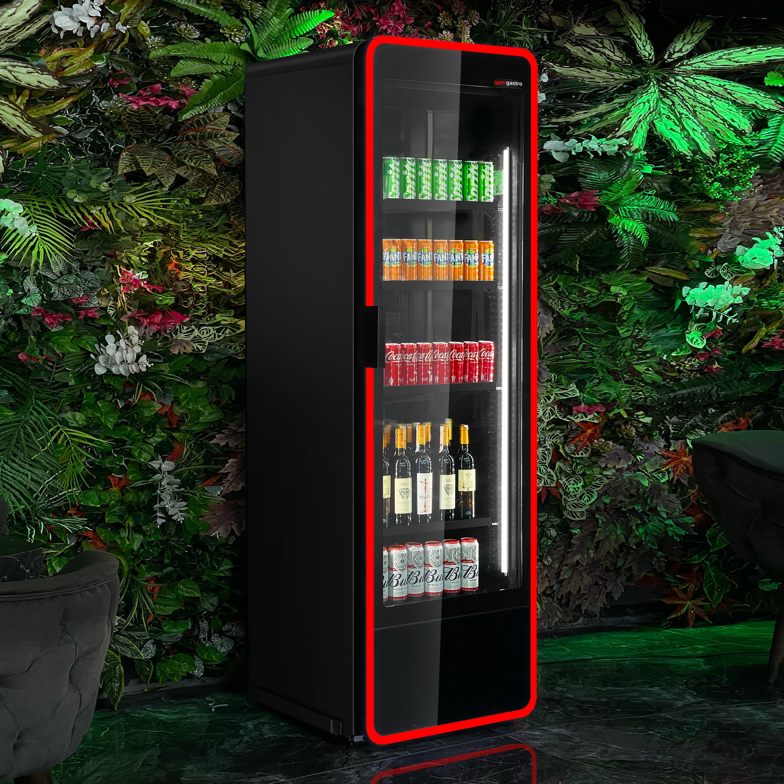 Drikkevarekøleskab - 550 liter - med farvet RGB LED-lys