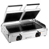 Kontaktgrill i glaskeramik – 3,4 kW – glat underside og riflet overside – 2 grillflader: 220 x 220 mm