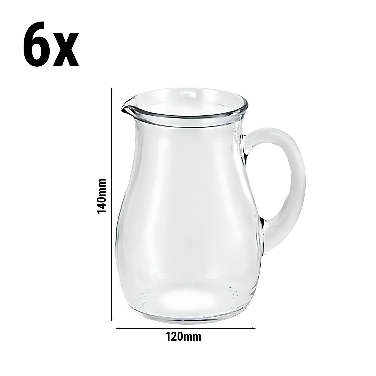(1 Stück) ROXY - Glas Krug/ Karaffe - 0,5 Liter - mit Henkel