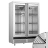 Køleskab Rustfri Stål PREMIUM - GN 2/1 - 1400 Liter - med 2 glasdøre