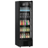 Displaykøleskab - B 590 mm - 330 liter - digital termostat - LED-lys - med 1 glasdør - sort