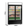 Displaykøleskab - B 1295 mm - 880 liter - digitalt display - LED-lys - med 2 glasdøre - sort