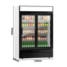 Displaykøleskab - B 1295 mm - 880 liter - digitalt display - LED-lys - sort - med 2 glas skydedøre