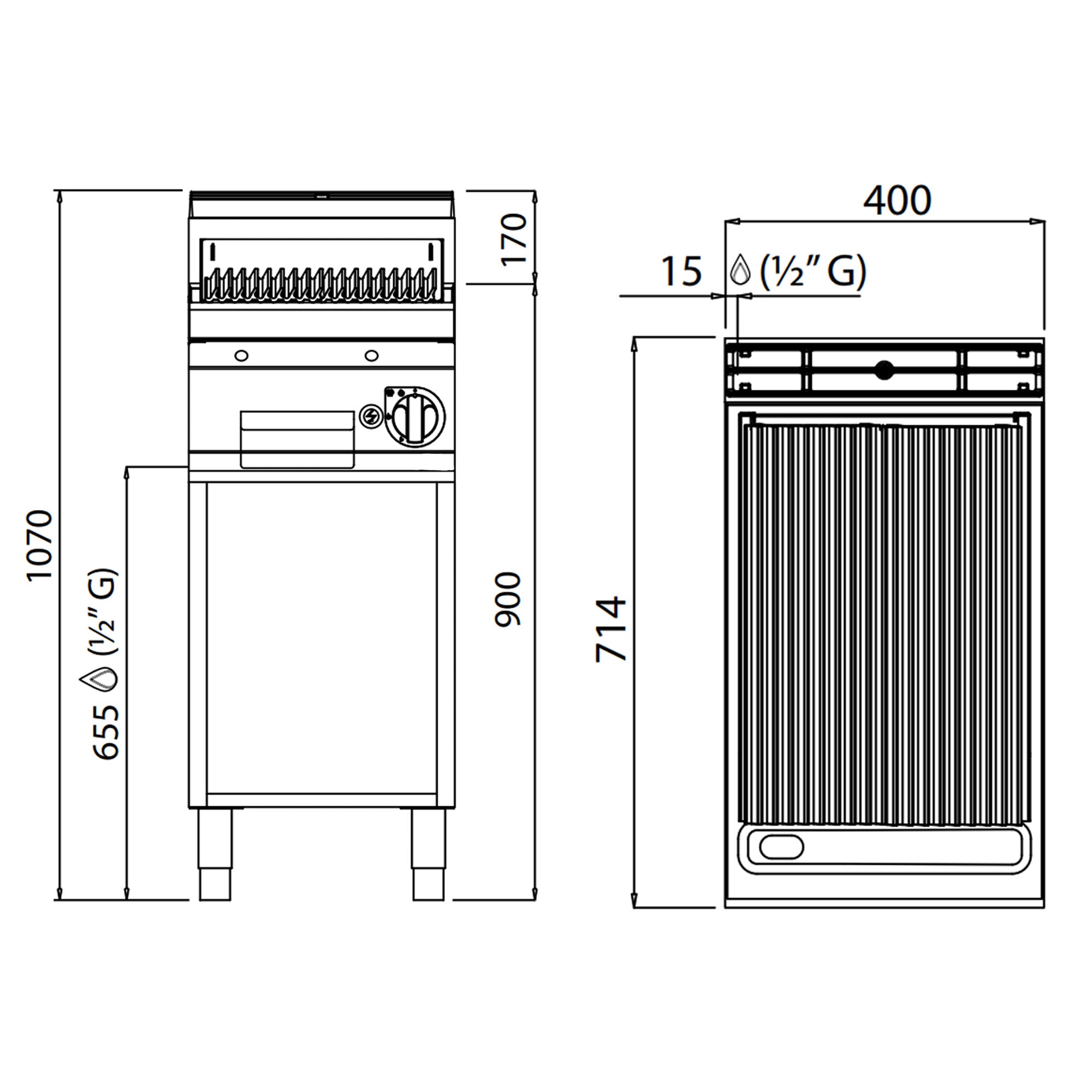 Gas lavasten Grill (6,9 kW)