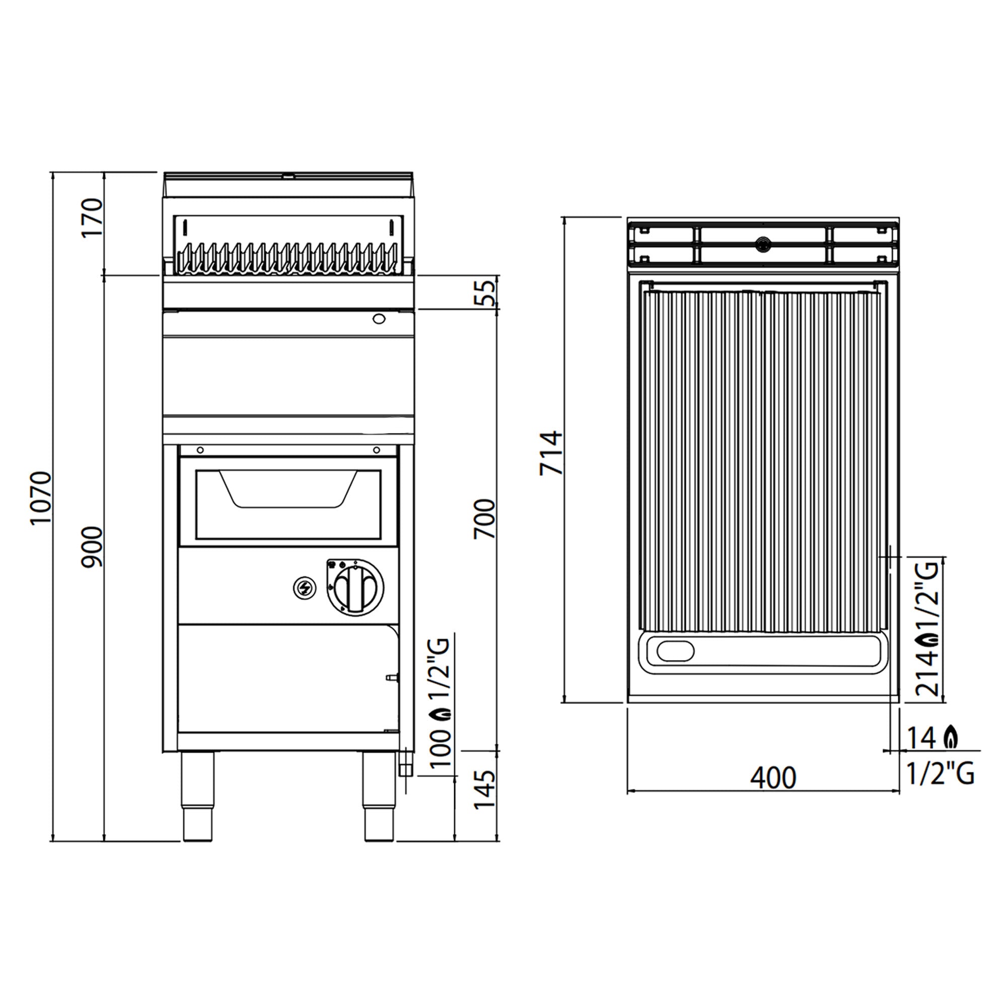 Gas lavasten Grill (9 kW)