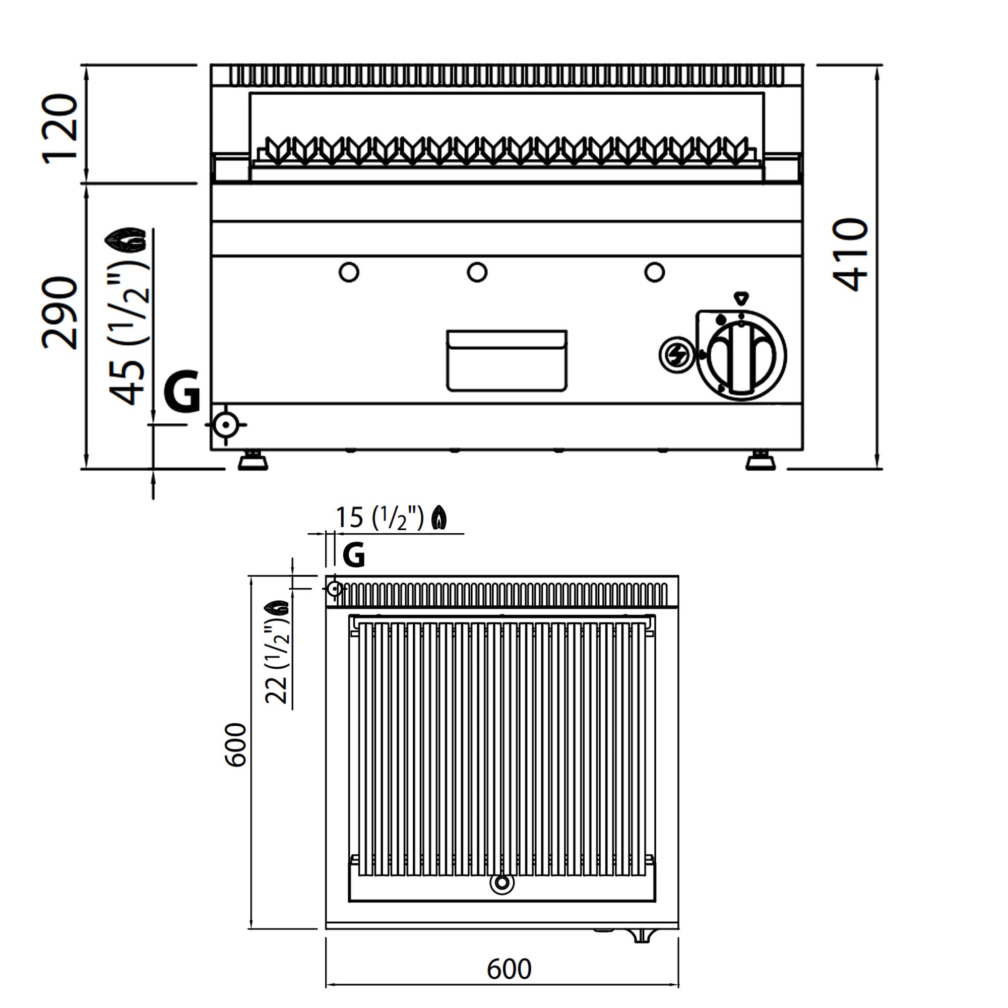 Gas lavasten Grill (8 kW)