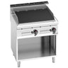 Gas lavastensgrill - 13,8 kW - 700-serien - Støbejernsrist - Fritstående - Rustfrit stål
