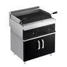 Gas lavastensgrill - (14 kW) - vippelig grillrist inkl. understel med 2 døre