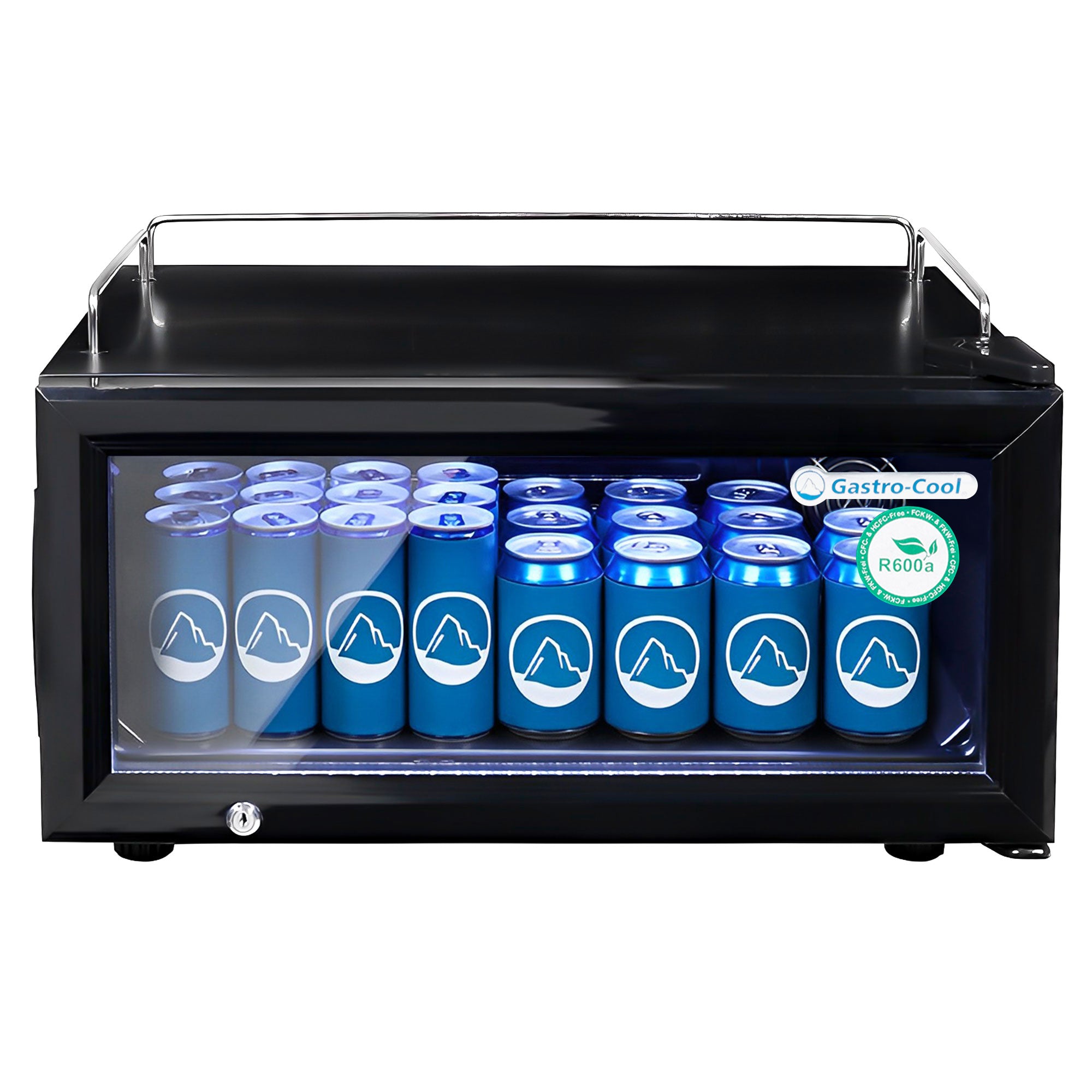 Køleskab med glasdør - 25 liter - sort