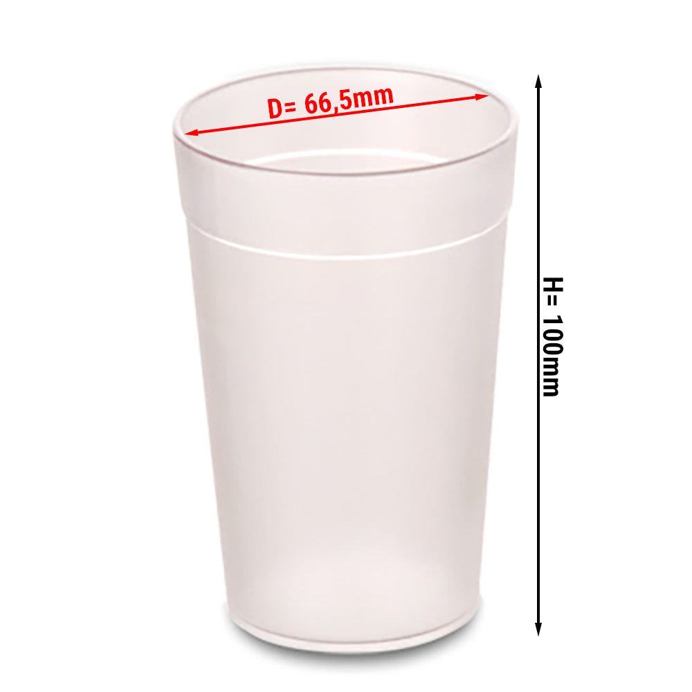 Polycarbonat glas mælk - 200 ml - 100 picces