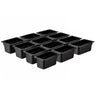 (12 pièces) Polypropylenbeholdere GN 1/3 - sort - højde 150 mm