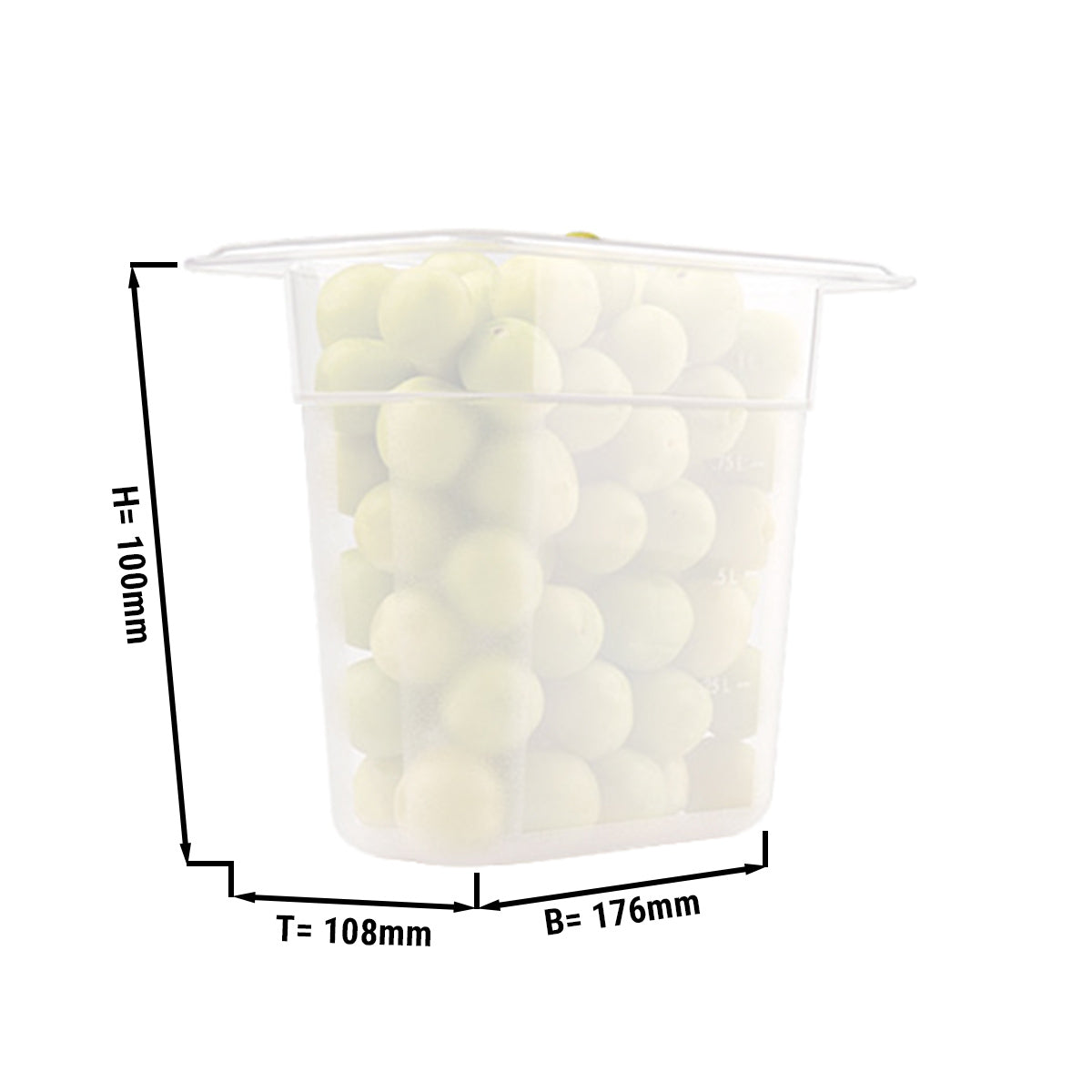 Polypropylenbeholdere GN 1/9 - mælkehøjde - højde 100 mm