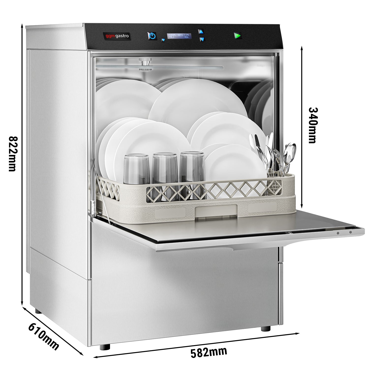Opvaskemaskine 3,9 kW- Med Afløbspumpe - med Vaskemiddelpumpe (Dobbeltvægget)