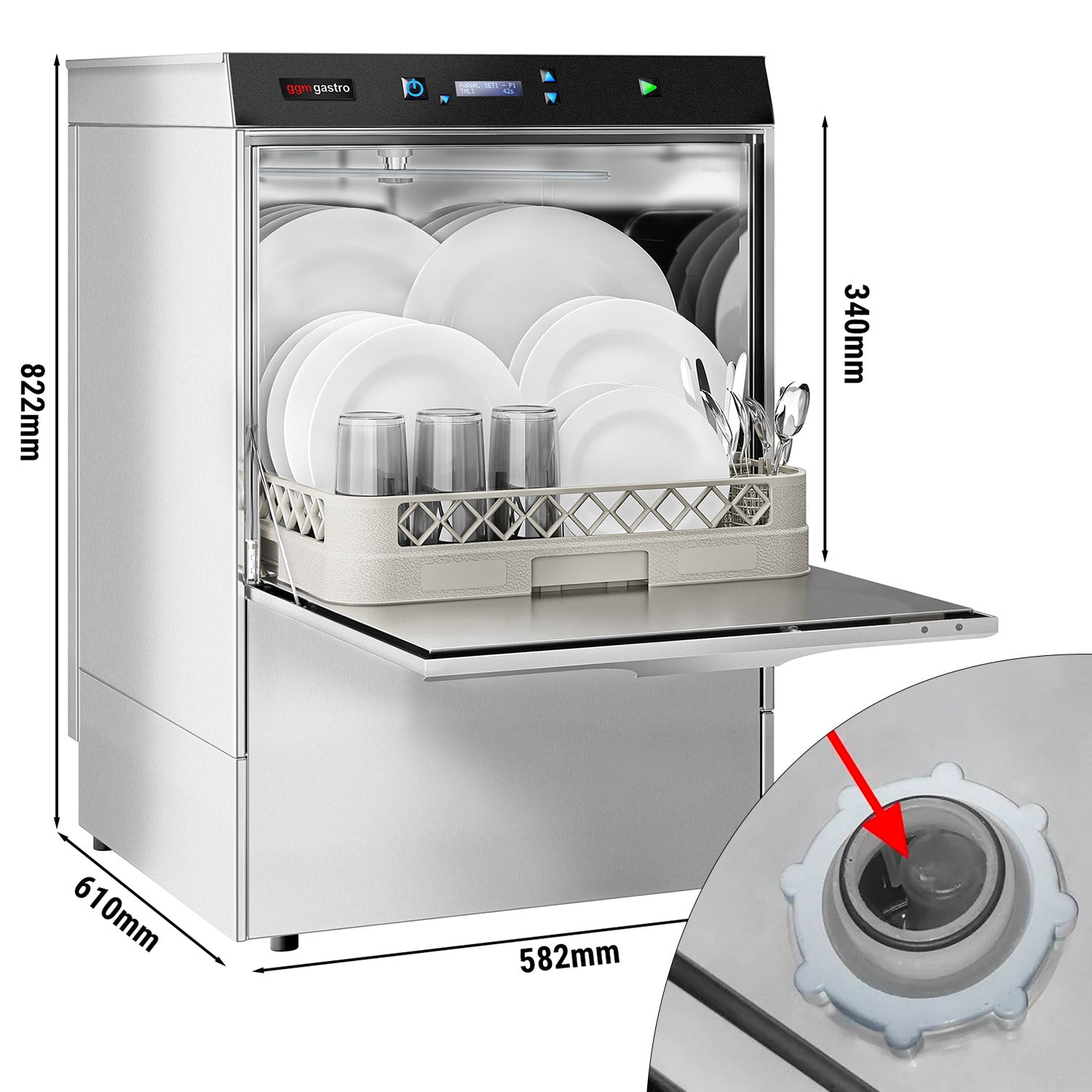 Opvaskemaskine 3,9 kW - Med Afløbspumpe - med Vaskemiddelpumpe (Dobbeltvægget) - med Blødgøringsanlæg