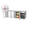 Frysebord PREMIUM - 2,3 x 0,7 m - med 4 døre