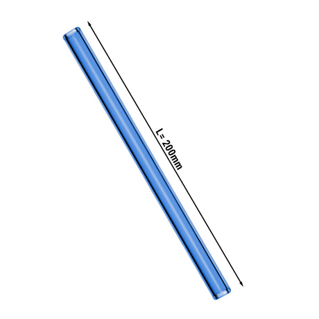 (50 stk.) Drikke sugerør af glas i blå - 20 cm - lige - inkl. Rengøringsbørste i nylon