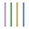 (48 stk.) Glasdrikkesugerør - lige - 200 mm - assorterede farver - inkl. nylon rensebørste