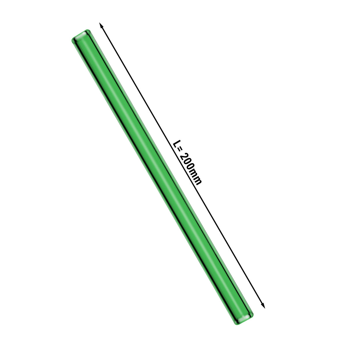 (50 stk.)  Drikke sugerør af glas i grønt - 20 cm - lige - inkl. Rengøringsbørste i nylon