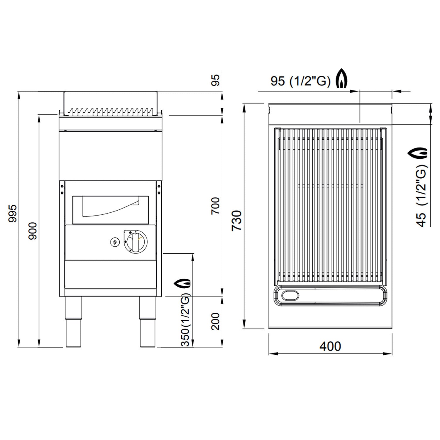 Gas lavasten Grill (9 kW)