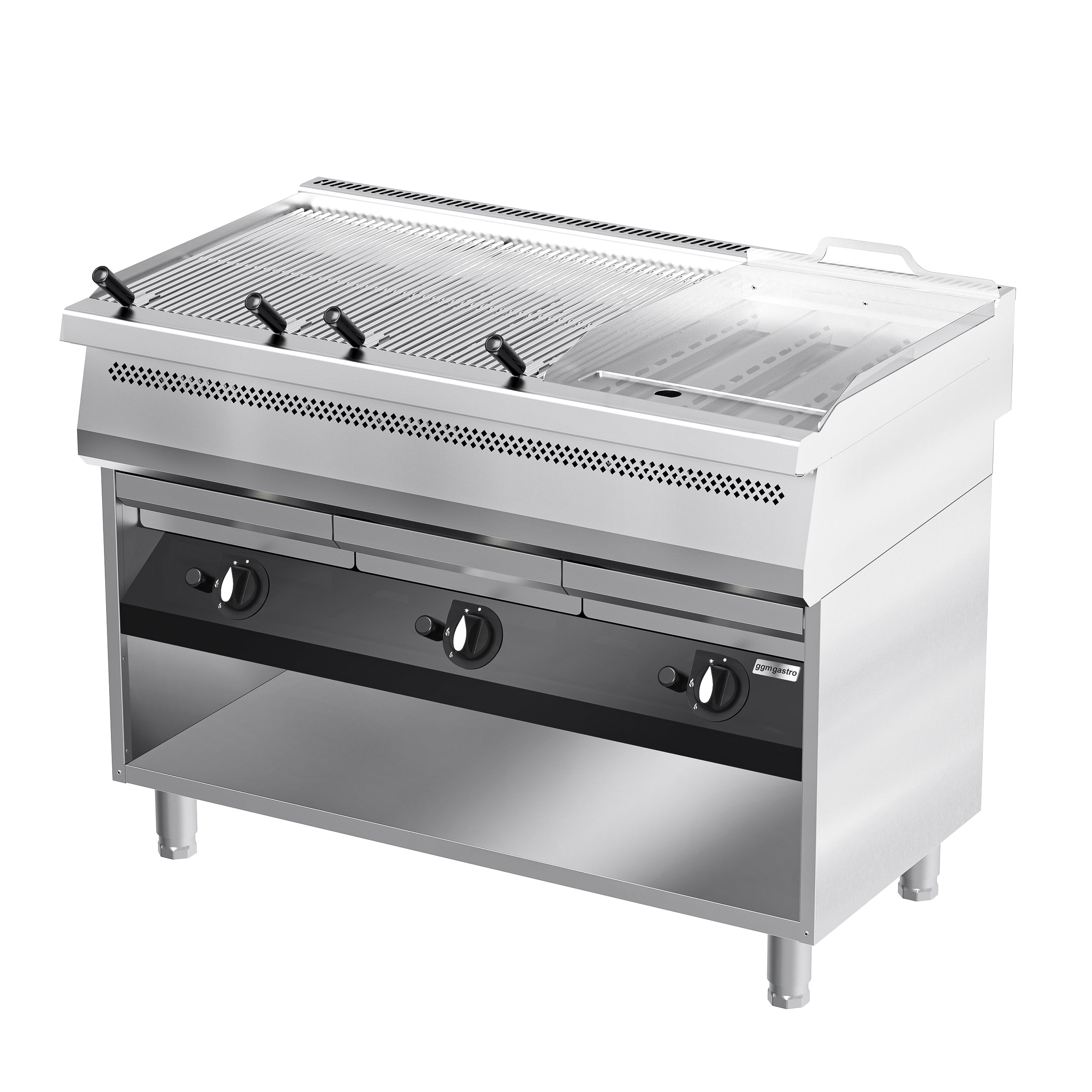 Gas vandgrill - 1,2 m - med stegeplade