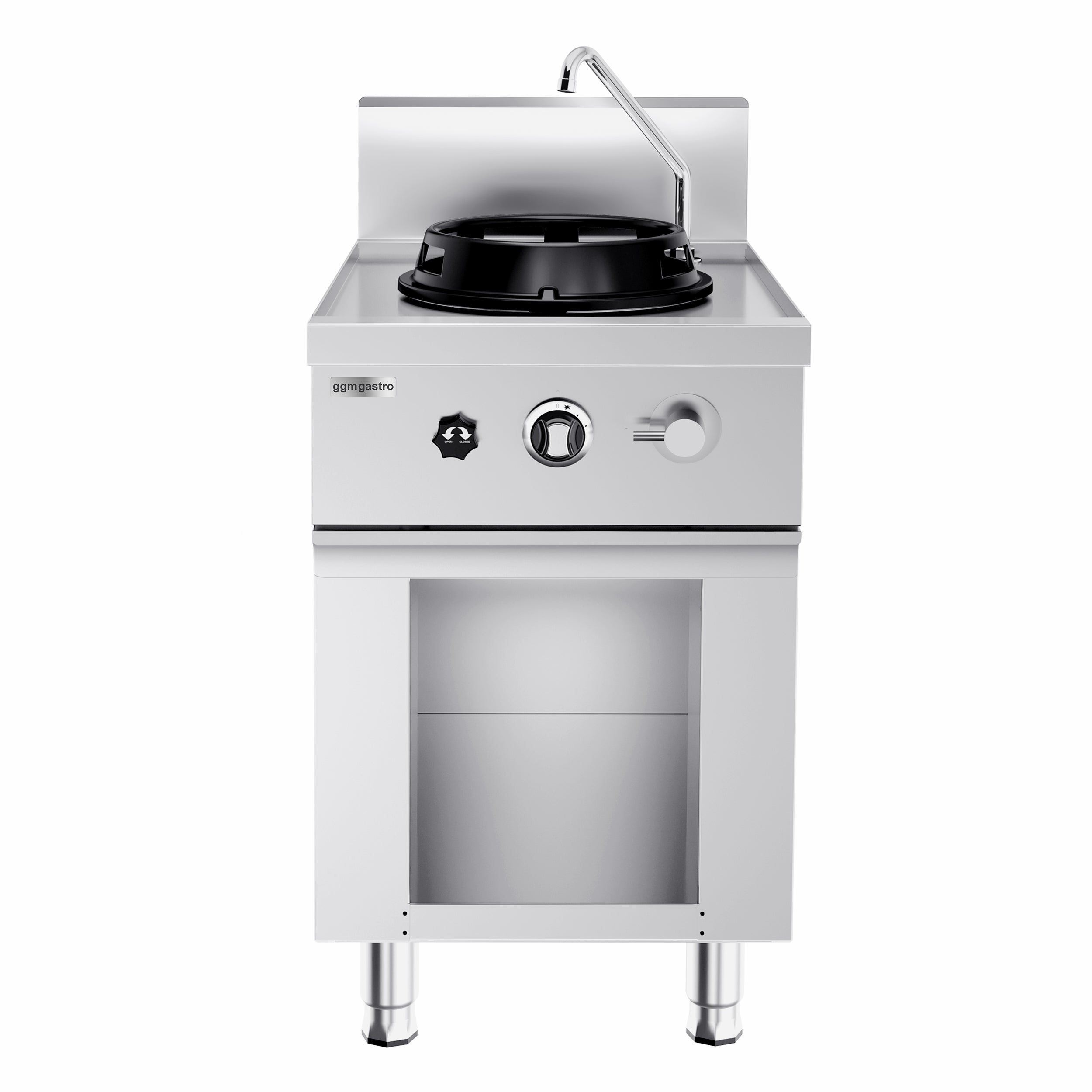 Gas wok komfur - med 1 blus - 15 kW