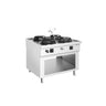 Gas wok komfur - 60 kW - 4 brændere - inkl. 2 haner