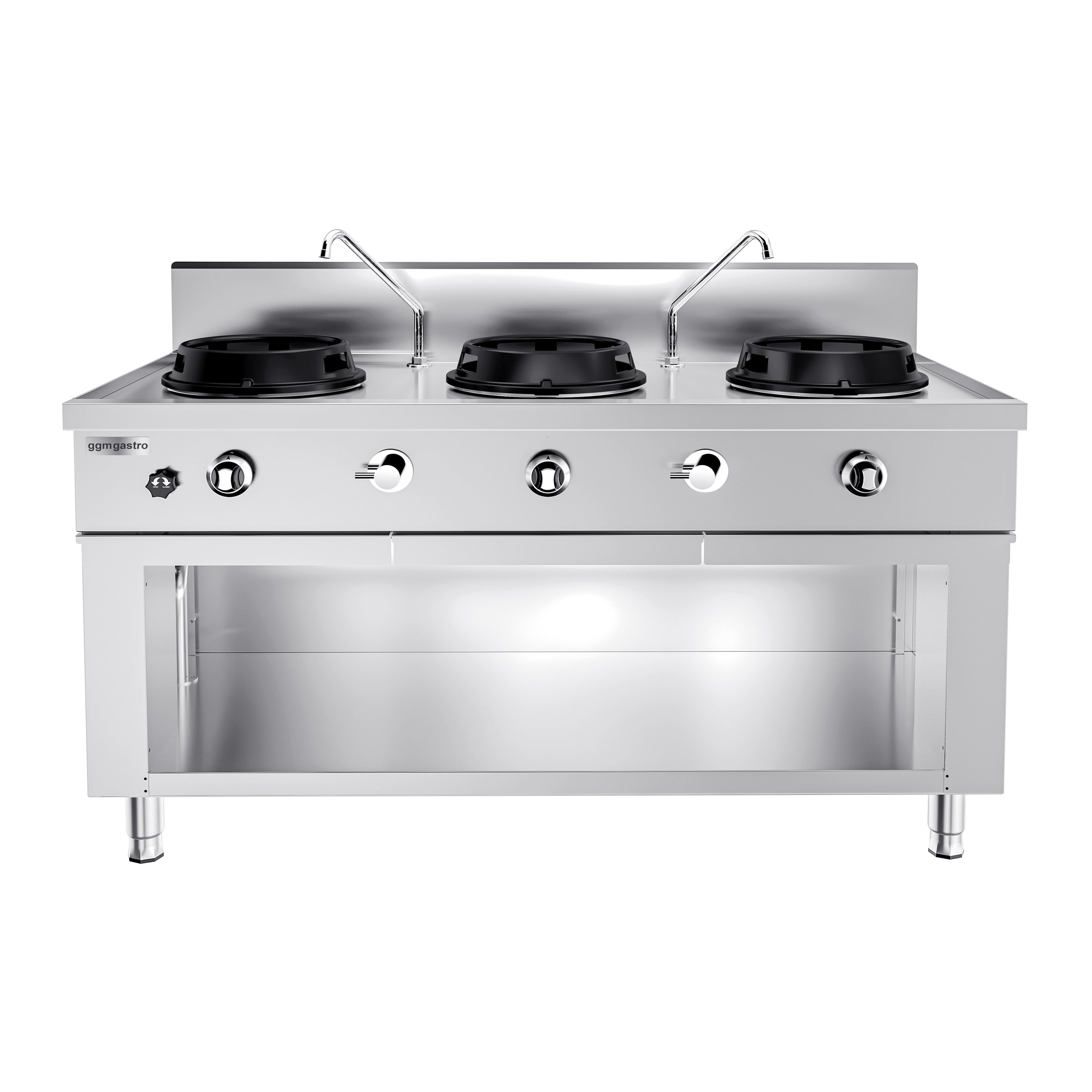 Gas wok komfur - med 3 blus - 3x 15 kW