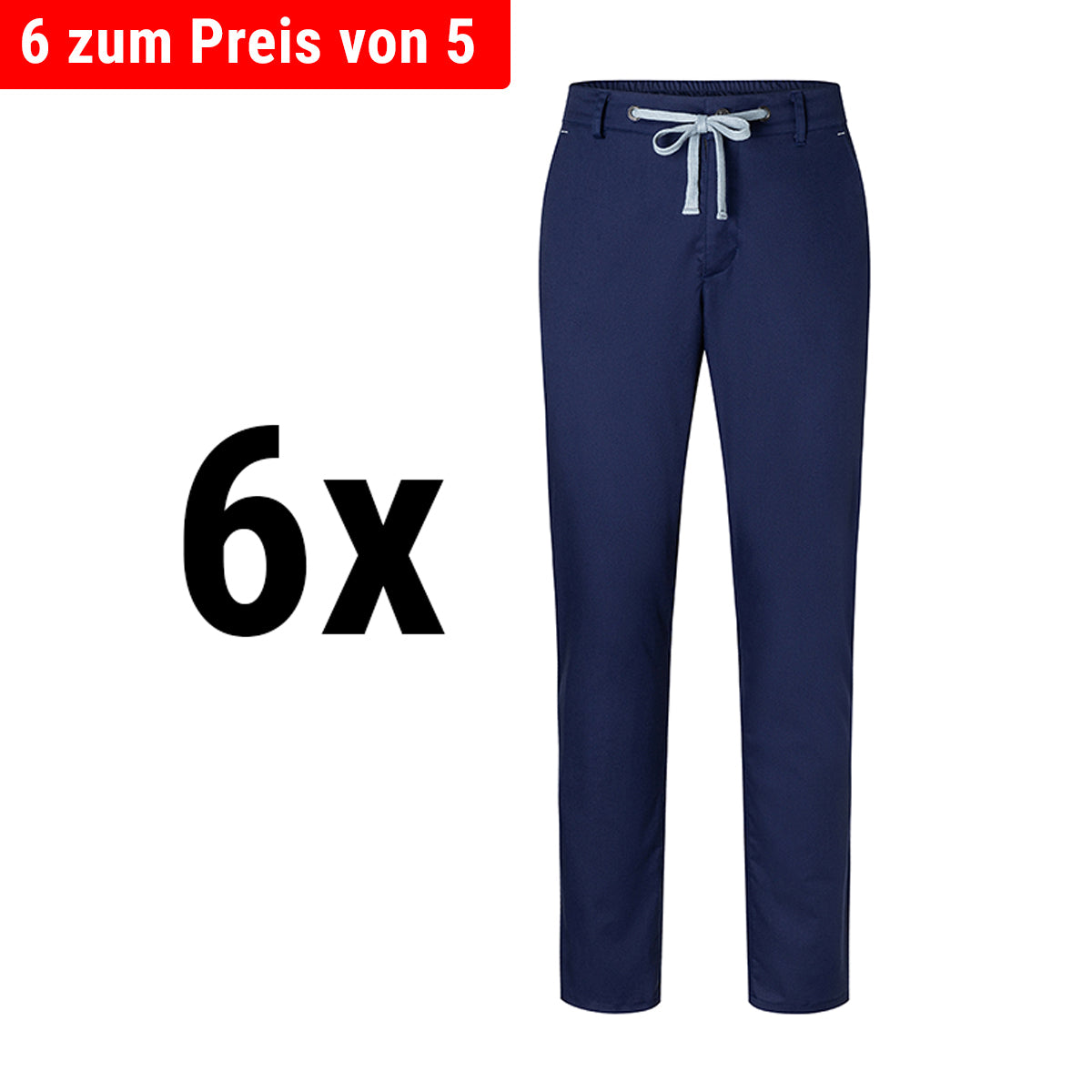 (6 stk) Karlowsky - Herre bukser Chinos Modern-Stretch - Marineblå - Str. 46