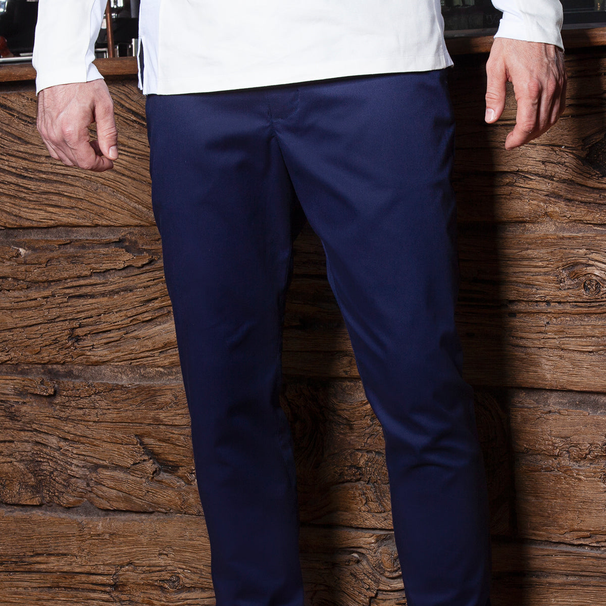 (6 stk) Karlowsky - Herre bukser Chinos Modern-Stretch - Marineblå - Str. 46