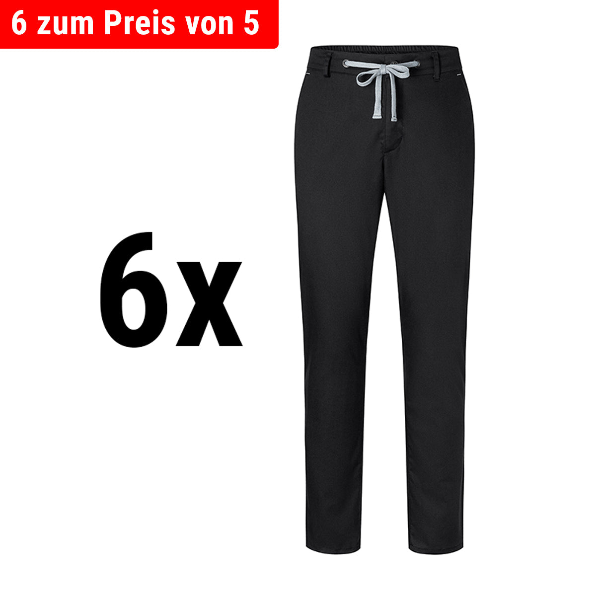 (6 stk) Karlowsky - Herre bukser Chinos Modern-Stretch -Sort - Str. 46