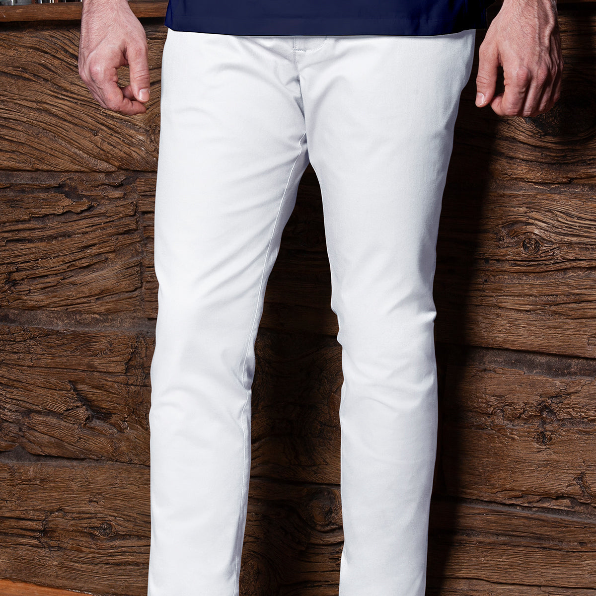 Karlowsky - Herre bukser Chinos Modern-Stretch -Hvid- Str. 46