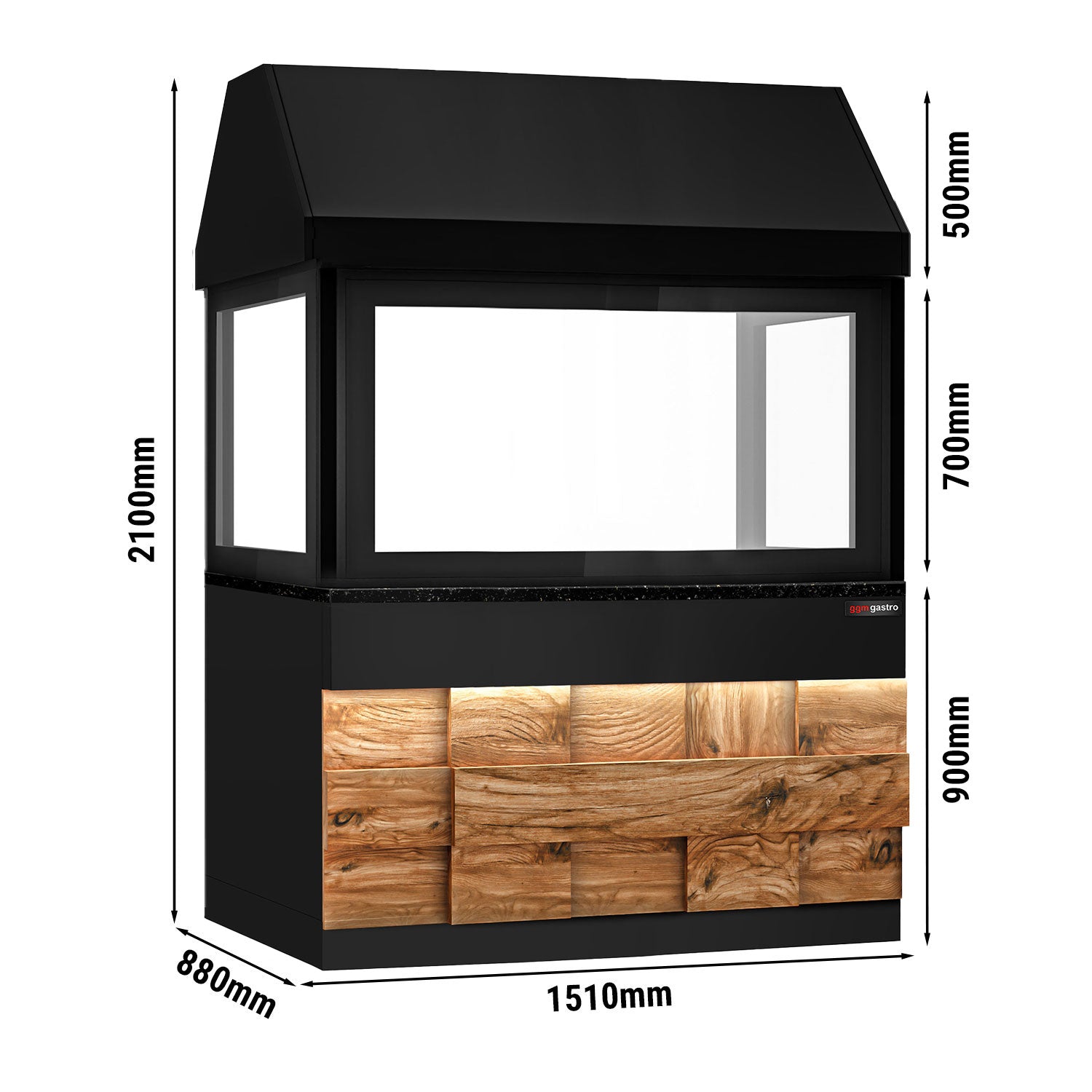 Kulgrill med glas - 1,5 m