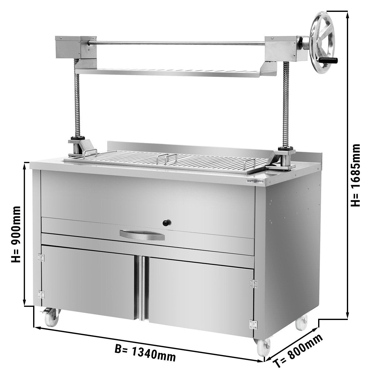 Kulgrill med lift - 1,34 m