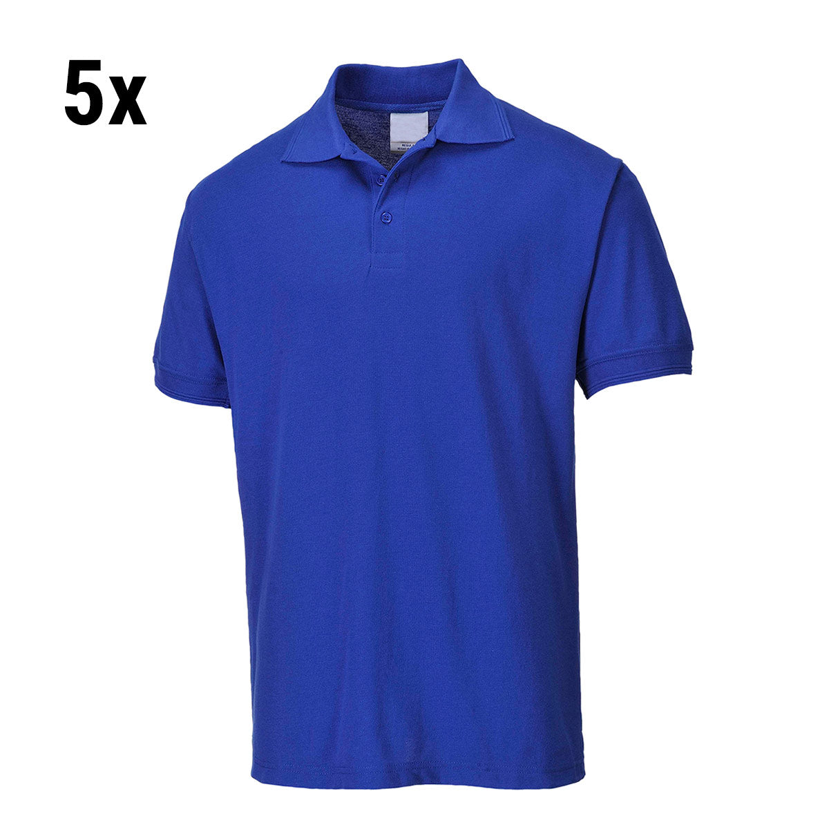 (5 stk.) Polo shirt til mænd - kongeblå - størrelse: 4XL