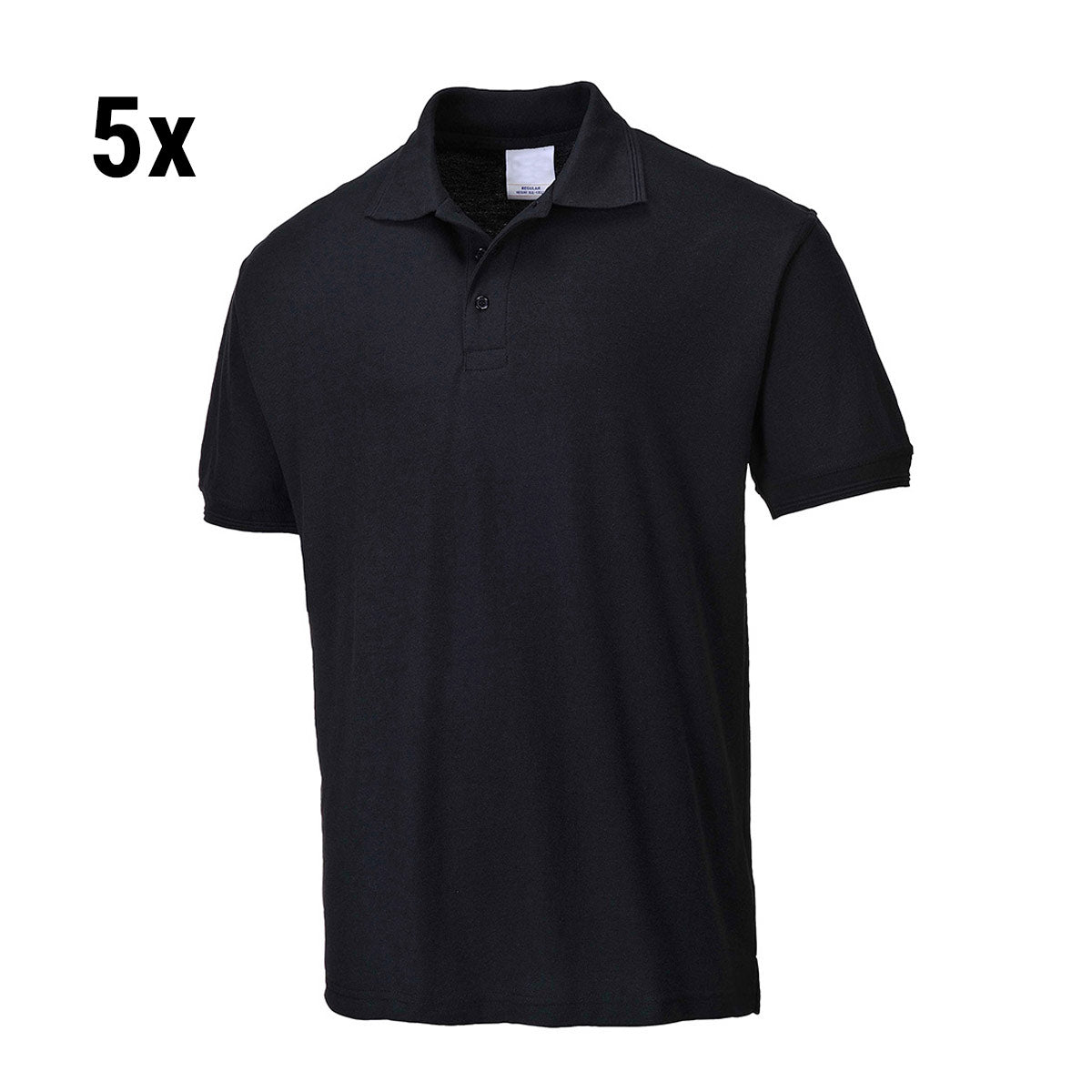 (5 stk.) Polo shirt til mænd - sort - størrelse: 3XL