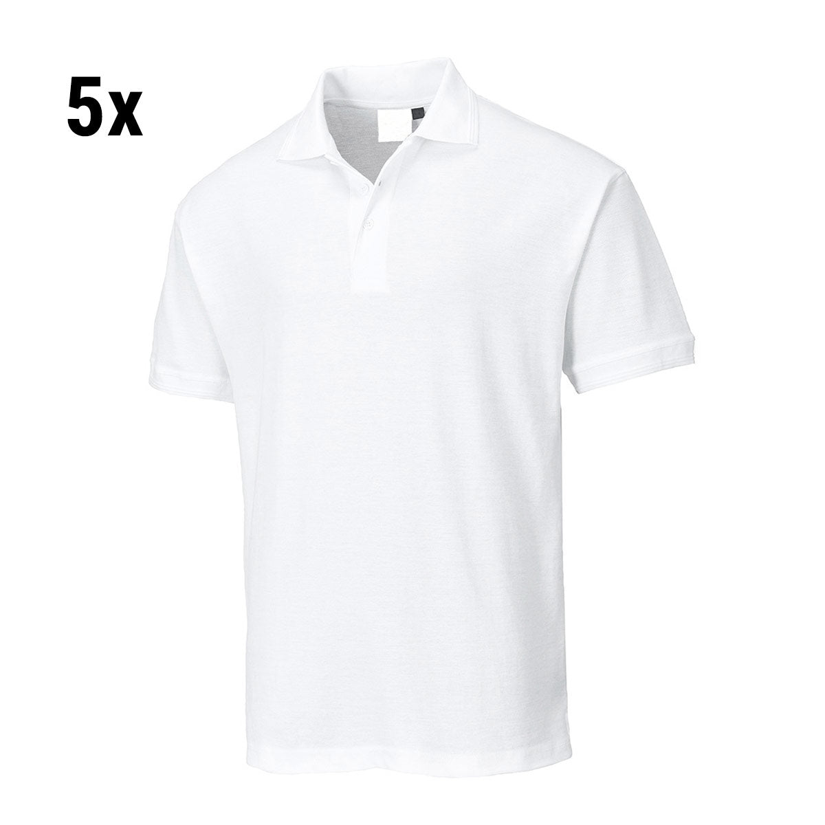 (5 stk.) Polo shirt til mænd - hvid - størrelse: L