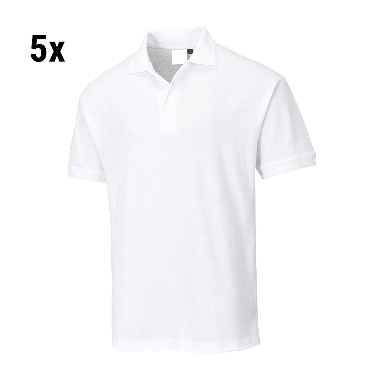 (5 stk.) Polo shirt til mænd - hvid - størrelse: XL