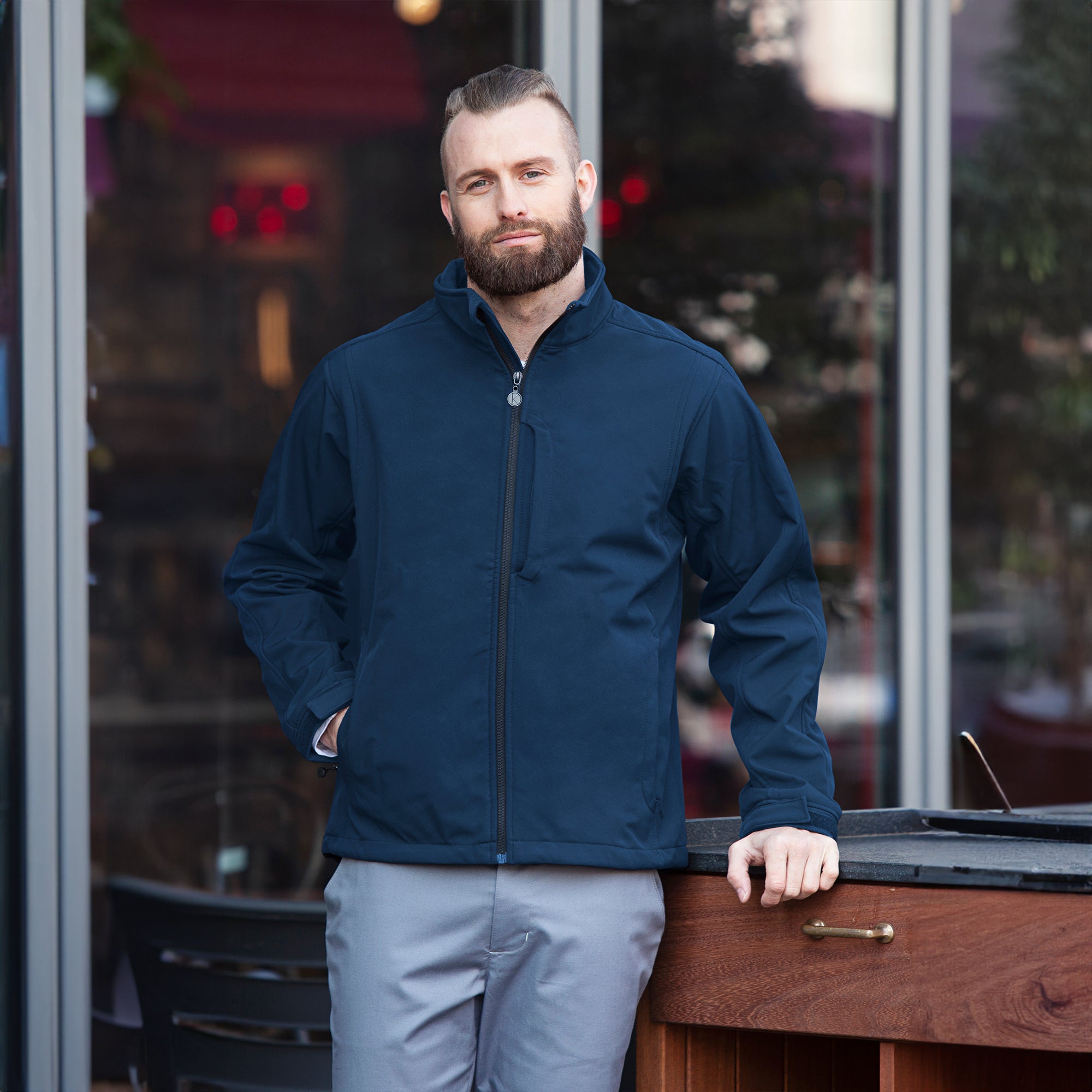 KARLOWSKY | Softshell-jakke Classic til mænd - Navy - Størrelse: M