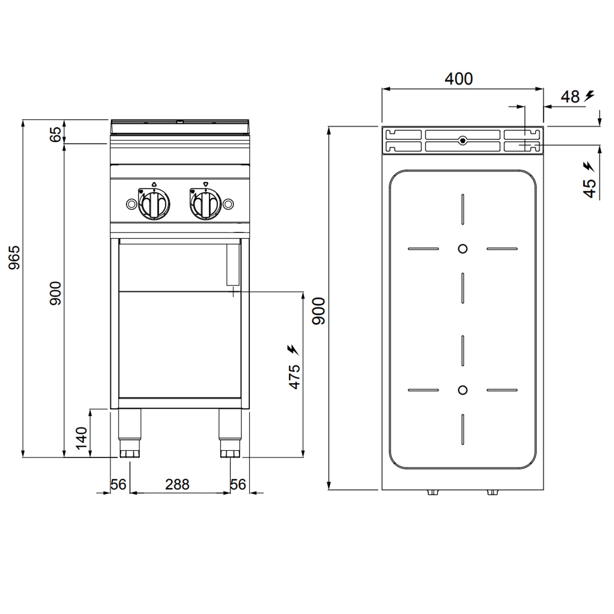 Induktions komfur (10 kW)