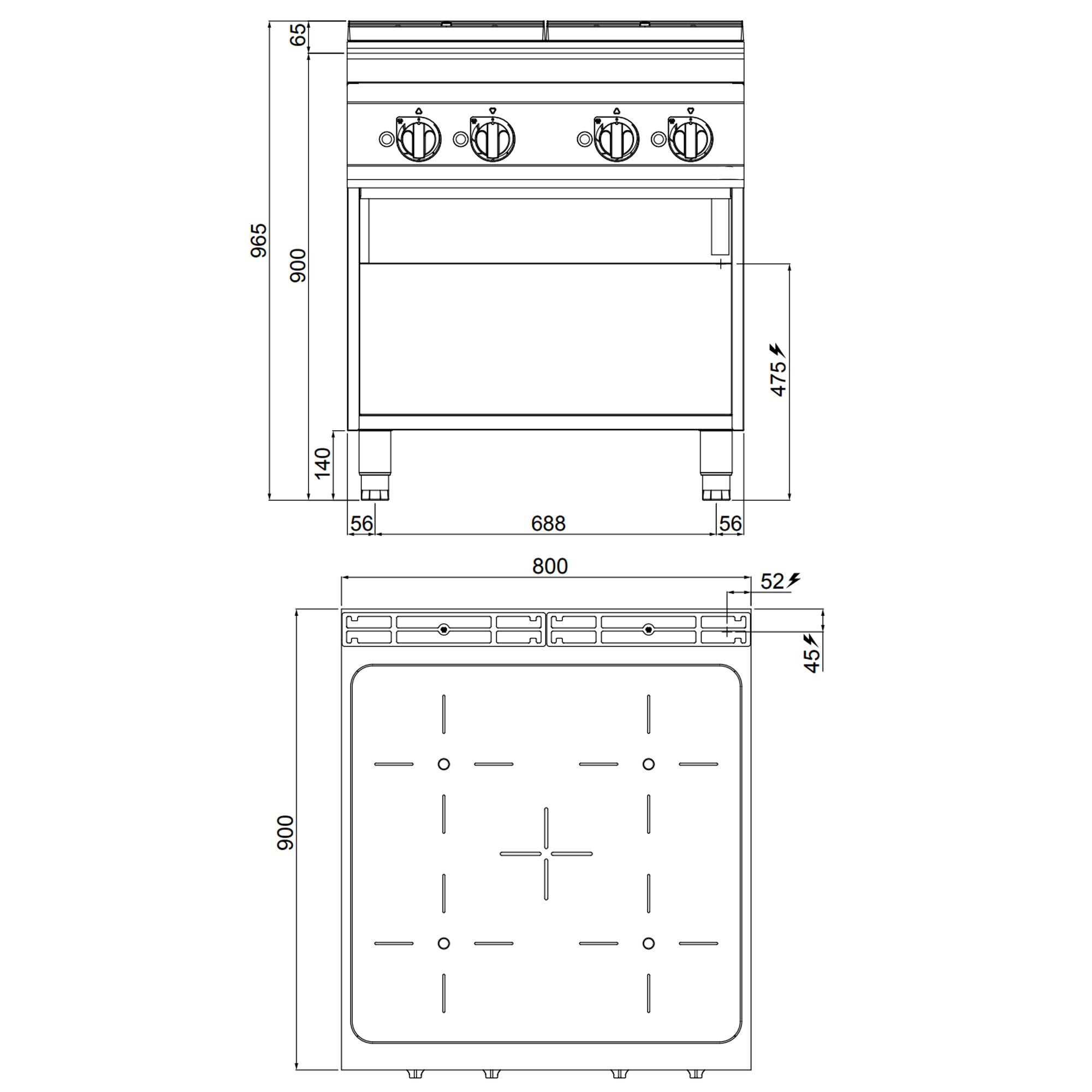 Induktions komfur (20 kW)